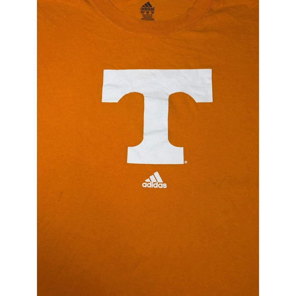 Adidas Tennessee Volunteers Mens 2XL Orange T-Shirt NCAA Vols Logo Short Sleeve‎